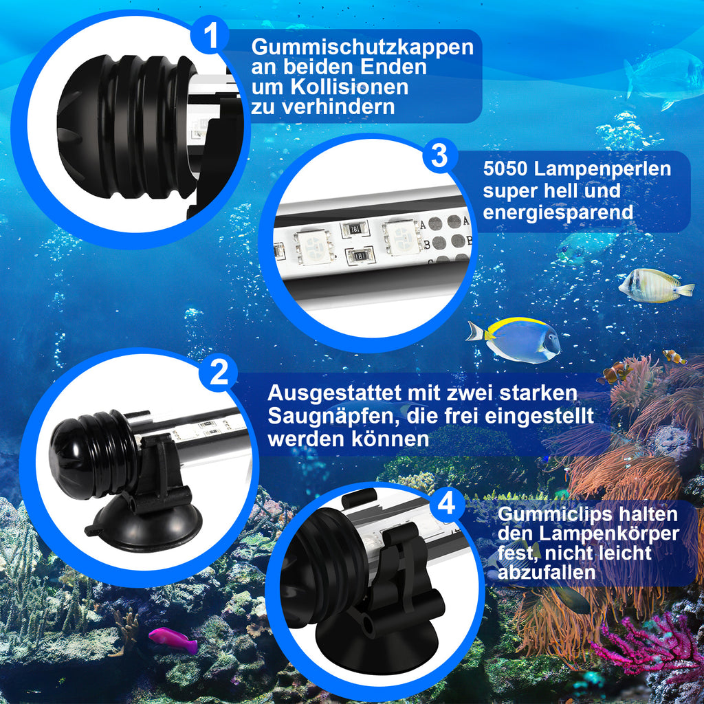 18-112cm LED Aquarium IP67 RGB Süßwasserfische Schildkröten Timing-Funktion