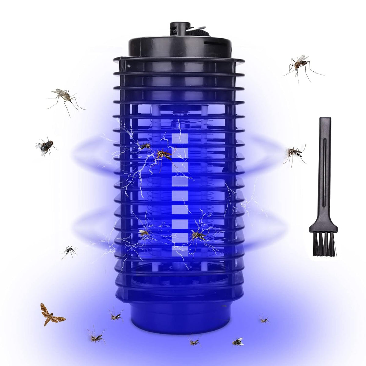 Mückenvernichter, 3-W-UV-LED-Insektenfalle, Mückenlampe, Reichweite 20 Quadratmeter, inklusive Mückenlampe, Fliegenfalle und Insektenfalle für den Innen- und Außenbereich, geeignet für Innenräume, Gärten, Terrassen und Restaurants