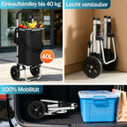 Einkaufstrolley klappbar Haupttasche+Seitentasche Trolley Räder Einkaufswagen