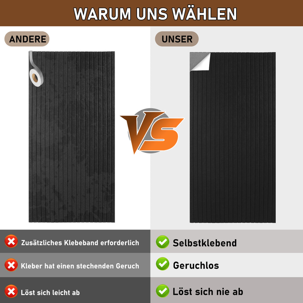 120 x 60 cm, selbstklebende Schallabsorptionsplatten, geeignet als Wanddämmplatten für den Homeoffice-Bereich, das Wohnzimmer und das Büro, aus 100 % Polyesterfaser, keine Bohrungen erforderlich, hellgrau, 4–16 Stück pro Packung