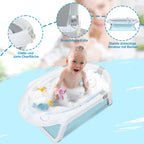 Baby Badewanne mit Ständer 21x48x85CM Badekissen Kinder Faltbare Bad Babywanne Grau