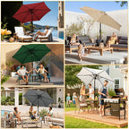 Sonnenschirm Ø270cm, Ampelschirm, Gartenschirm , Kurbelschirm, UV-Schutz, 160g/㎡ Polyester Schirmstoff, Wasserabweisend und schmutzabweisend, 5 Farben erhältlich, Garten