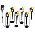 6er Set Gartenstrahler mit Erdspieß IP65 Außen Gartenspot Bodenstrahler Warmweiß