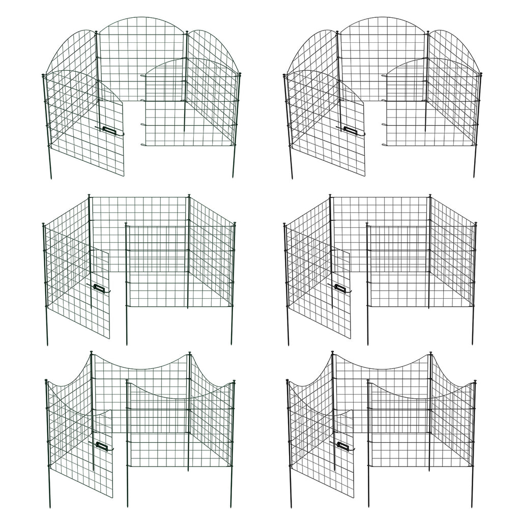 Dekorative Gartenzäune, Teichzaun-Sets, 1 Tor + 4 Teichzaunelemente, Steckzäune, Metallzäune mit Zaunelementen sowie Außenzäune, Gartenzäune, Tierzäune, mit Schloss, Haustierzäune, in drei Ausführungen erhältlich: grün, schwarz
