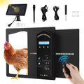 Elektrisches Solartor für Hühnerställe – Automatisches Hühnerstalltore mit Lichtsensor – LCD-Display – Zeitschaltuhr – Fernbedienung – Intelligente Schutzfunktion