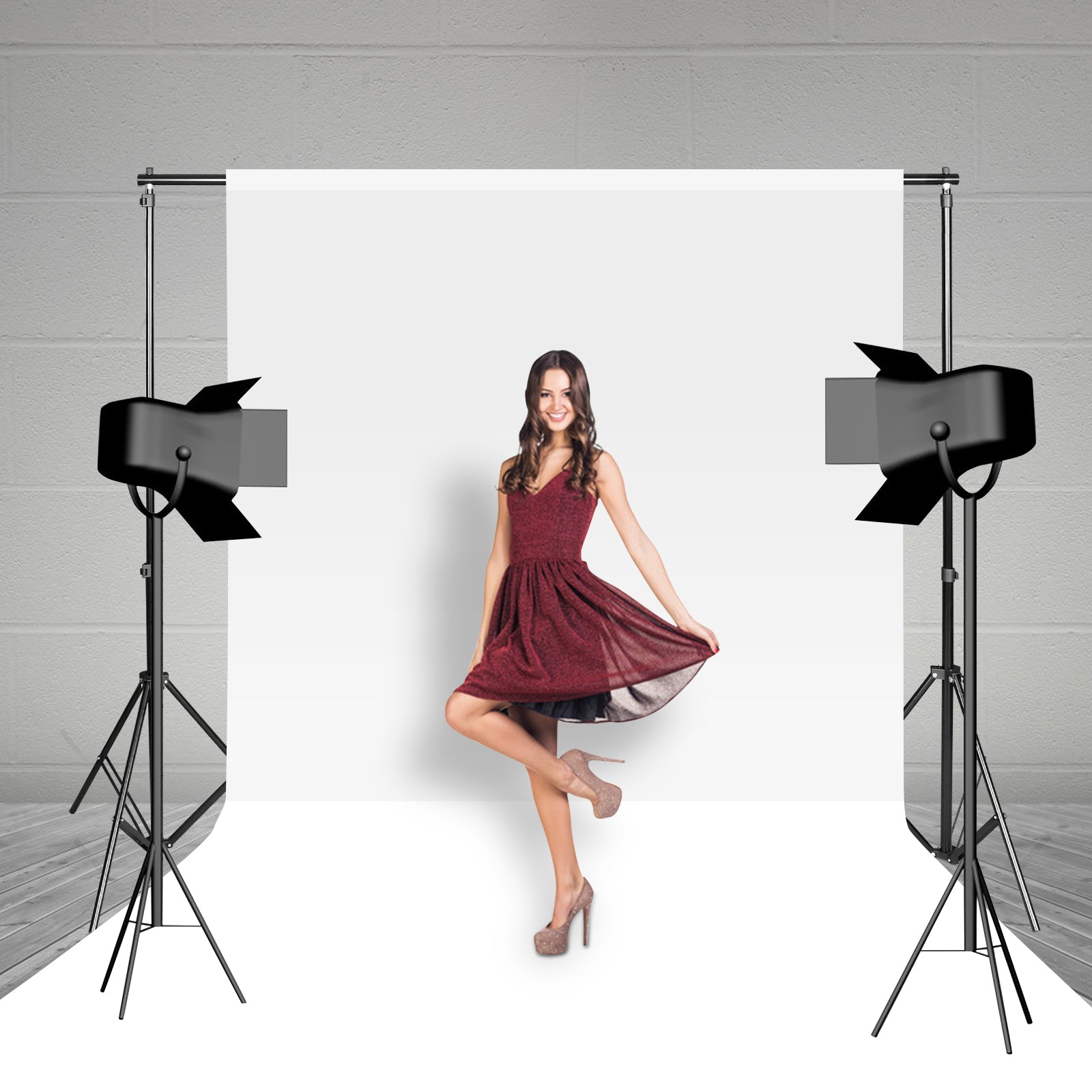 Hintergrund Ständer, 2x3M Hintergrundsysteme mit 3 Hintergrundstoffe (Grün/Weiß/Schwarz), Fotostudio Hintergrundsystem für Green Screen, Portrait und Videoaufnahme