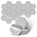 12–36 Stück sechseckige Akustikplatten, selbstklebend, schwarz/grau, aus hochdichtem Dämmmaterial, platzsparend, geeignet für Wandverkleidungen und Schalldämmung, ideal für Tonstudios und die Wohnraumgestaltung (30 x 26 x 0,9 cm)