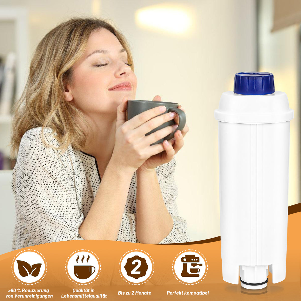 DeLonghi Wasserfilter Kompatibel Magnifica 2-10x Original DLSC002 Ersatzfilter