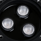 Außen-Bodenstrahler mit LED, 3 W, warmweißes Licht, IP65, Einbau-Bodenstrahler, mattschwarz, rund, für den Außenbereich, 230 V, Einbau-Bodenstrahler für Boden, Garten, Pool, Pflanzen [Energieeffizienzklasse G]