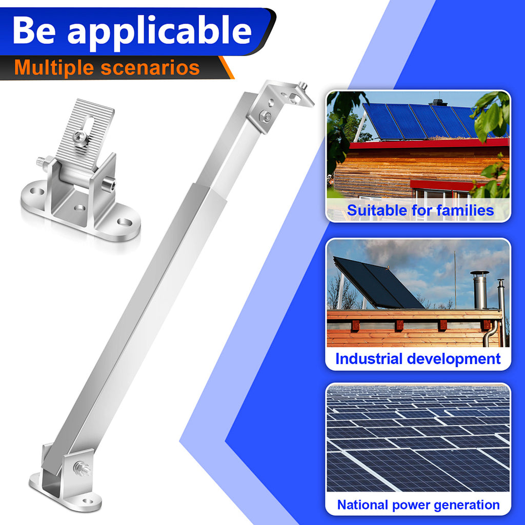 2 Set PV Modul Halterung Solarpanel Aufständerung Flachdach 0-60° Silber Set