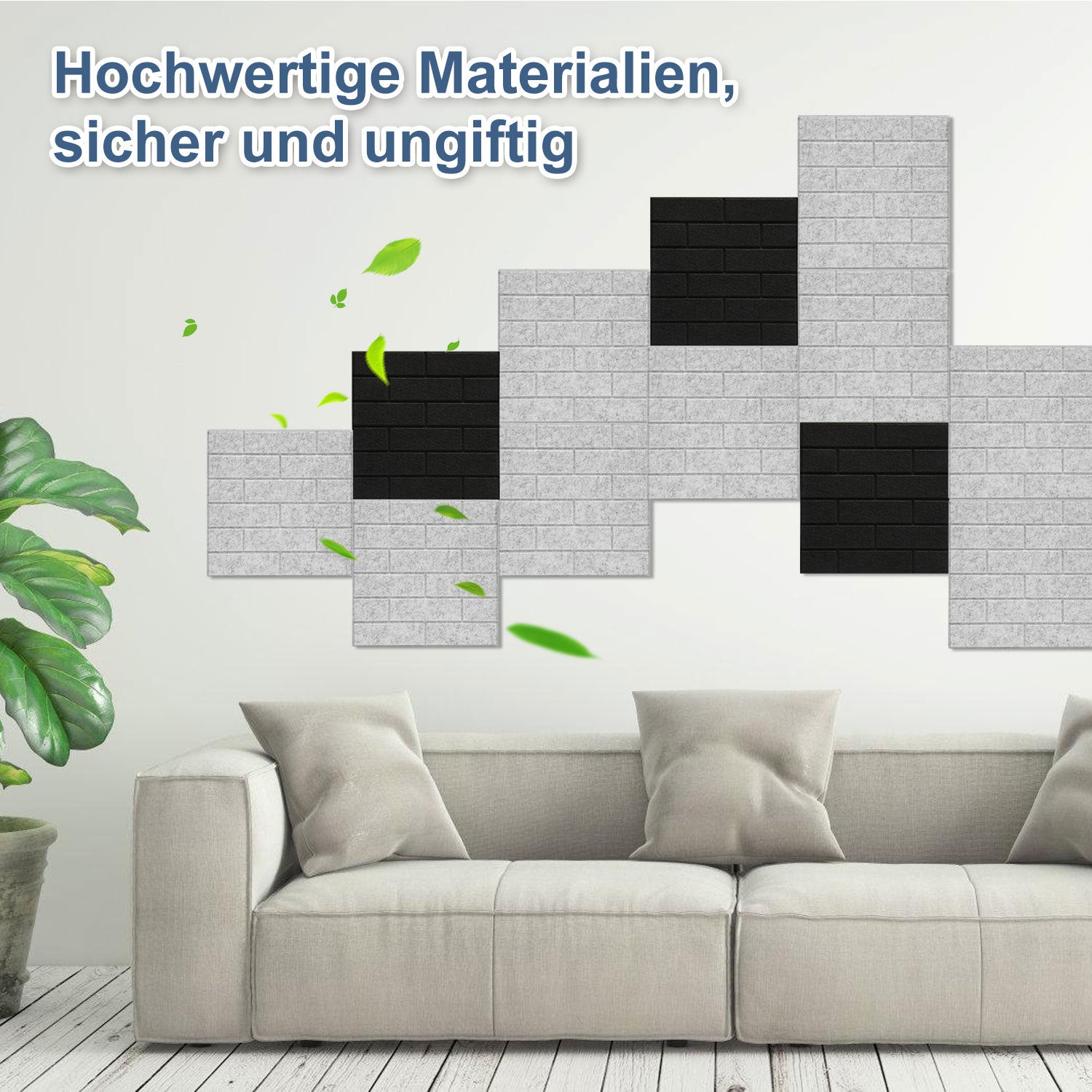 12–36 quadratische Schallabsorberplatten, selbstklebend, schwarz/weiß, hochdichte Schallabsorberplatten, ultradünne Schallabsorberplatten für Wandverkleidungen und Schalldämmung, geeignet für Tonstudios und die Wohnraumgestaltung (30 × 30 × 0,9 cm)