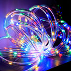 10/20/30 Meter lange Solar-Lichterkette mit 100 LEDs, bunt, für den Außenbereich geeignet – wasserdichtes Design, 8 Leuchtmodi, ideal für Festtagsdekorationen und Partys im Freien, wahlweise in den Farben Regenbogen, Warmweiß und Kaltweiß