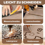 3 mm dickes Sperrholz, 300 x 300 mm, 30er-Pack, Walnussholz, handgefertigte Zuschnitte, geeignet für Modellbau, Laserschneiden, Lasergravur, Kohlezeichnung, Malerei und DIY-Ölmalerei