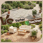 8 Streifen | 30 x 30 cm WPC-Terrassenfliesen 1–5 m², Teakholz-Optik/Rotbraun/Dunkelgrau | Wasserfeste, verlegbare und wasserdurchlässige Fliesen, geeignet für Balkone, Terrassen, Gärten und Außenbereiche