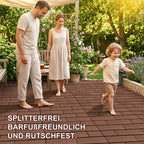 30 x 60 cm WPC-Terrassenfliesen , Klick-Verlegesystem, Teakholzfarben/Rotbraun/Dunkelgrau, 1–5 m² | WPC-Fliesen, Balkonfliesen, witterungsbeständige Platten mit Entwässerungsfunktion, einfache Verlegung, geeignet für Terrassen, Balkone und Gärten