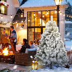 Künstlicher Weihnachtsbaum mit Schneeeffekt, 120/150/180 cm – aus PVC, mit 340/550/860 Zweigen, inklusive Metallfuß und Schnellmontagesystem, geeignet für festliche Weihnachtsdekoration