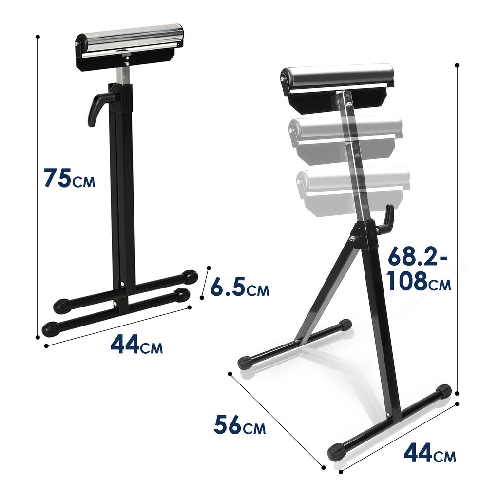 Rollenständer, höhenverstellbarer Rollenständer (68–108 cm), klappbarer Rollenständer, Achsenhalterung, klappbarer Ständer mit rutschfesten Fußpolstern, Tragkraft bis zu 90 kg