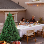 120–210 cm großer künstlicher Weihnachtsbaum aus Kunststoff, künstlicher Weihnachtsbaum, mit 18 cm langen Zweigen, schnell aufzubauen, zusammenklappbar, flammhemmend, inklusive Ständer aus Kunststoff/Metall, weiß/grün