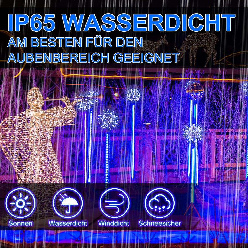 10/20/30 Meter lange LED-Lichterkette in Blau, 8 Leuchtmodi mit Speicherfunktion, Lichterkette für den Außenbereich, wasserdichtes Design, geeignet für Garten, Weihnachtsfeiern und Hochzeiten