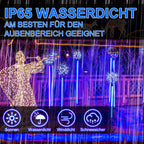 10/20/30 Meter lange LED-Lichterkette in Blau, 8 Leuchtmodi mit Speicherfunktion, Lichterkette für den Außenbereich, wasserdichtes Design, geeignet für Garten, Weihnachtsfeiern und Hochzeiten