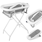 Babybadewanne, Kinderbadewanne, 0–12 Monate, zusammenklappbare Badewanne, grauer Bär (mit Badematte)（副本）