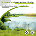 Dekorative Gartenzäune, Teichzaun-Sets, 1 Tor + 4 Teichzaunelemente, Steckzäune, Metallzäune mit Zaunelementen sowie Außenzäune, Gartenzäune, Tierzäune, mit Schloss, Haustierzäune, in drei Ausführungen erhältlich: grün, schwarz