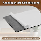 120 x 60 cm, selbstklebende Schallabsorptionsplatten, geeignet als Wanddämmplatten für den Homeoffice-Bereich, das Wohnzimmer und das Büro, aus 100 % Polyesterfaser, keine Bohrungen erforderlich, hellgrau, 4–16 Stück pro Packung