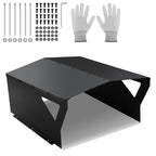 Garage für Mähroboter, 78 x 60 x 34 cm, schwarzer, verzinkter Unterstand, schützt vor Regen, Sonne und Hagel, witterungsbeständig und UV-beständig, geeignet als Überdachung für Gartenmäher und Mähroboter, inklusive Montagezubehör