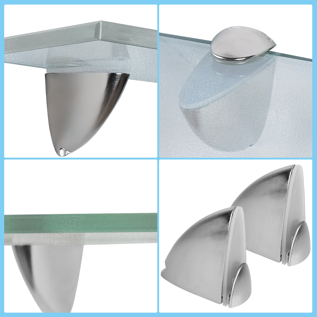 Glasablage Glasregal, Wandregal Mattglas mit 8mm ESG Sicherheitsglas und Halterung, perfekt geeignet als Duschregal/Badablage für Bad, Küchen,Balkon, Verschiedene Größen