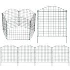 Teichzäune, Metall-Gartenzäune, Außenzäune, 3,75/7,5/10,5 Meter, inklusive Zaunelemente und Befestigungsstangen, oben nach oben gewölbt