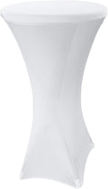 Stehtischhusse Stretch, 1/2/4/5 er-Set Stehtische Husse elastische, Tischdecke für Bistrotische, Tisch Husse Hochzeit Feier, Tischdecke-Weiß