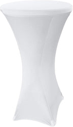 Stehtischhusse Stretch, 1/2/4/5 er-Set Stehtische Husse elastische, Tischdecke für Bistrotische, Tisch Husse Hochzeit Feier, Tischdecke-Weiß