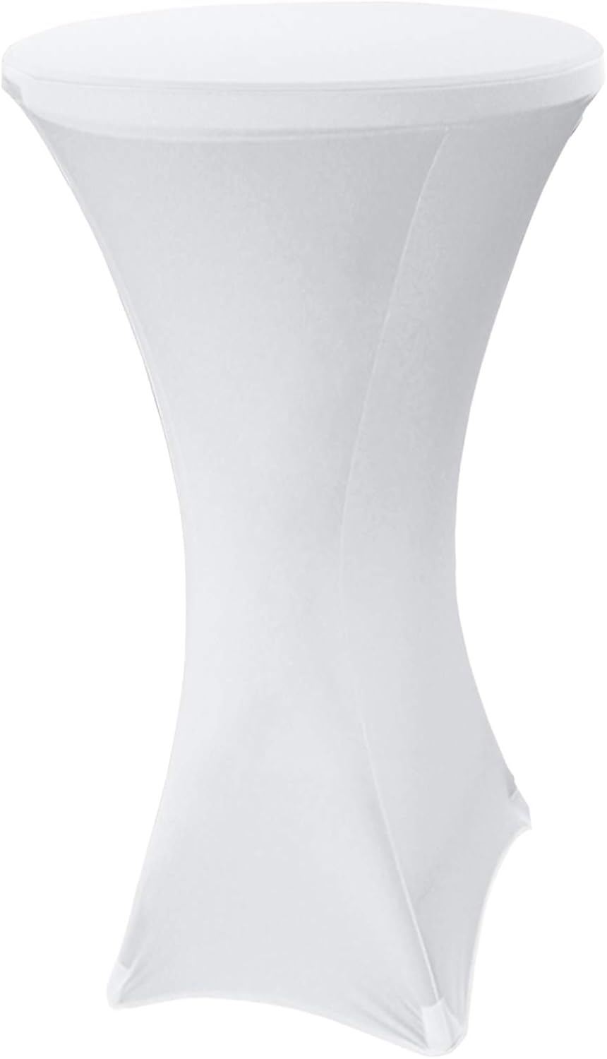 Stehtischhusse Stretch, 1/2/4/5 er-Set Stehtische Husse elastische, Tischdecke für Bistrotische, Tisch Husse Hochzeit Feier, Tischdecke-Weiß