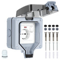 IP65 Wasserdichte Außensteckdose Outdoor mit Schalter, Schutzkontakt, 16A 250V, 1-Fach, Aufputz für Garten & Feuchtraum