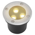 Außen-Bodenstrahler mit LED, 3 W, warmweißes Licht, IP65, Einbau-Bodenstrahler, mattschwarz, rund, für den Außenbereich, 230 V, Einbau-Bodenstrahler für Boden, Garten, Pool, Pflanzen [Energieeffizienzklasse G]