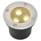 Außen-Bodenstrahler mit LED, 3 W, warmweißes Licht, IP65, Einbau-Bodenstrahler, mattschwarz, rund, für den Außenbereich, 230 V, Einbau-Bodenstrahler für Boden, Garten, Pool, Pflanzen [Energieeffizienzklasse G]