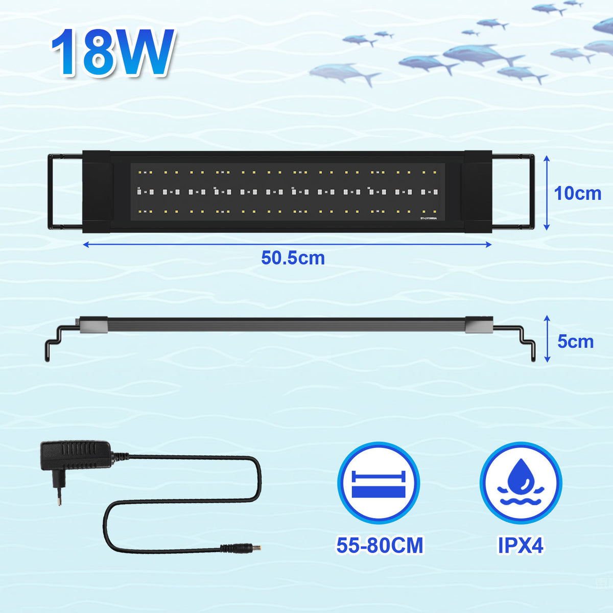 LED Aquarium Beleuchtung 55-150cm Süßwasserfische Vollspektrum Timer RGB Lampe