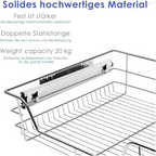2er-Set ausziehbare Schubladen – Küchenschubladen, Schrankschubladen, Umrüstsätze für Küchenschränke, Küchenschubladen aus Metall, Einbauschubladen für Spülenschränke, ausziehbare Schrankschubladen