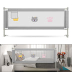 150/180/200 cm, zusammenklappbares Kinderbettgitter, höhenverstellbar von 70 bis 98 cm, Absturzsicherung, einfache Montage, graue Steppoptik