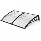 Vordach für Außentüren, mit vergrößerter Regenrinne, einseitig geneigtes, gewölbtes Vordach, schützt vor Sonne und Regen, vier Größen: 120 cm / 150 cm / 200 cm / 300 cm