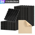 Set aus selbstklebenden Schallabsorptionsplatten aus Schaumstoff, geeignet für professionelle Aufnahmestudios und Wohnräume, Maße 30 x 30 x 2,5 cm, Wellenmuster