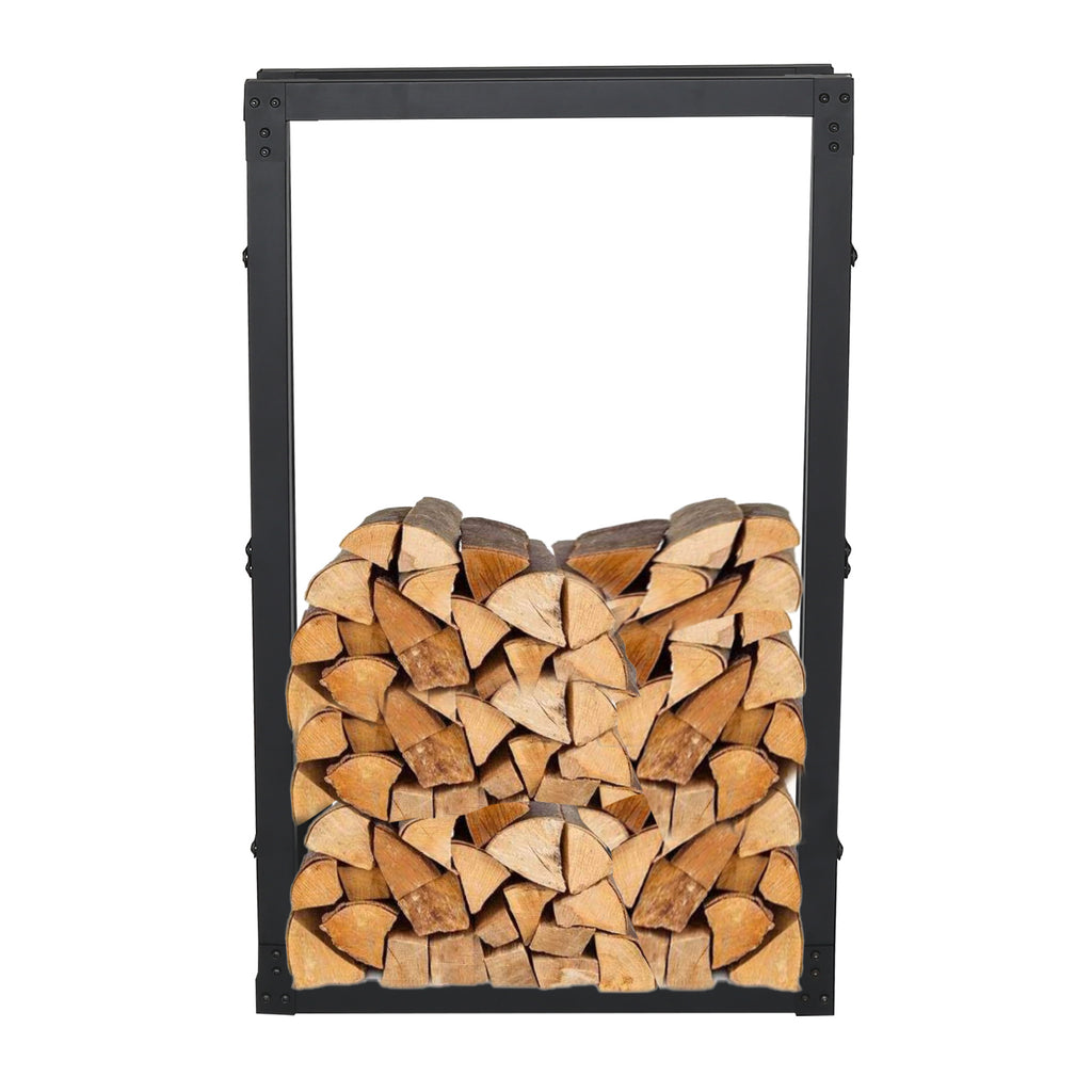 Holzregal, schwarzes Metall-Holzregal, Holzscheite, Hilfsmittel zur Lagerung im Innenbereich, Holzregal, Holzhalterung, Holzaufbewahrungsregal, in verschiedenen Größen erhältlich