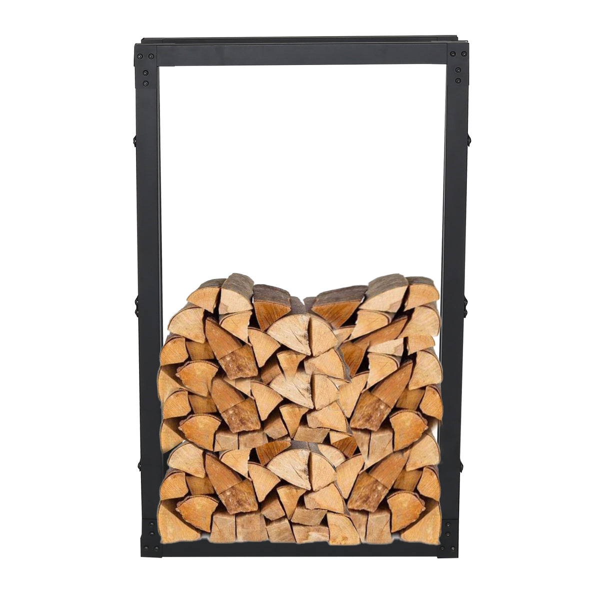 Holzregal, schwarzes Metall-Holzregal, Holzscheite, Hilfsmittel zur Lagerung im Innenbereich, Holzregal, Holzhalterung, Holzaufbewahrungsregal, in verschiedenen Größen erhältlich