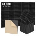 Set aus selbstklebenden Schallabsorptionsplatten aus Schaumstoff, geeignet für professionelle Aufnahmestudios und Wohnräume, Maße 30 x 30 x 2,5 cm, Pyramide