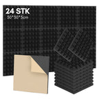 Set aus selbstklebenden Schallabsorptionsplatten aus Schaumstoff, geeignet für professionelle Aufnahmestudios und Wohnräume, Maße 30 x 30 x 2,5 cm, Pyramide