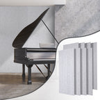 120 x 60 cm, selbstklebende Schallabsorptionsplatten, geeignet als Wanddämmplatten für den Homeoffice-Bereich, das Wohnzimmer und das Büro, aus 100 % Polyesterfaser, keine Bohrungen erforderlich, hellgrau, 4–16 Stück pro Packung