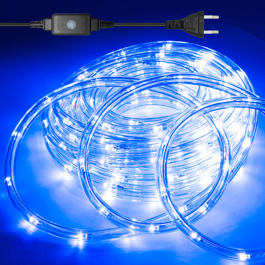 10/20/30 Meter lange LED-Lichterkette in Blau, 8 Leuchtmodi mit Speicherfunktion, Lichterkette für den Außenbereich, wasserdichtes Design, geeignet für Garten, Weihnachtsfeiern und Hochzeiten