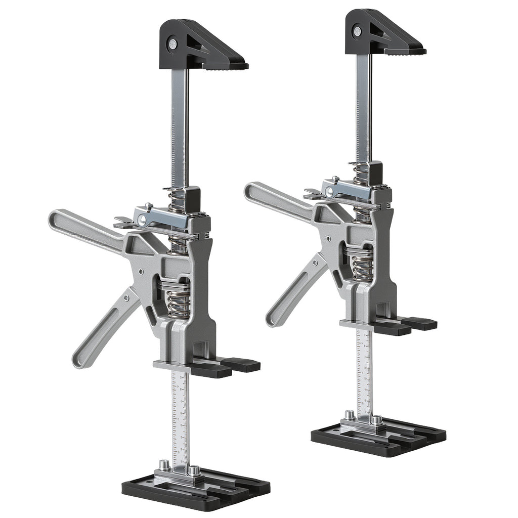 Arbeitssparender Möbelheber 2/4 Stück 38cm bis 200kg Handwerkzeugheber, Armwagenheber mit Skala & Doppelschnelligkeitsabsenkung, Hub 0-230mm, Klemmkopf & rutschfesten Gummipads