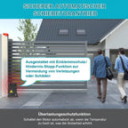 Schiebetorantrieb Set, 370W 800kg Flügeltorantrieb Torantrieb 12M Garagentorantrieb, mit 2 Fernbedienung Toröffner, Entriegelungsschlüssel und für Hotelbis, Fabrik, Schwarz