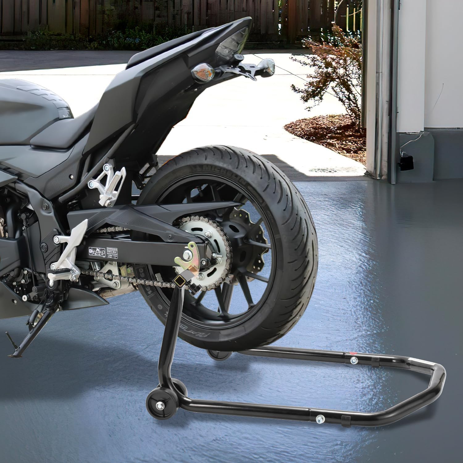 Motorradständer hinten & vorn Motorrad Set, Motorrad Ständer Motorrad Heber mit 4 Rollen Motorrad Hebebühne, Stabilität, Belastbar bis 300 kg